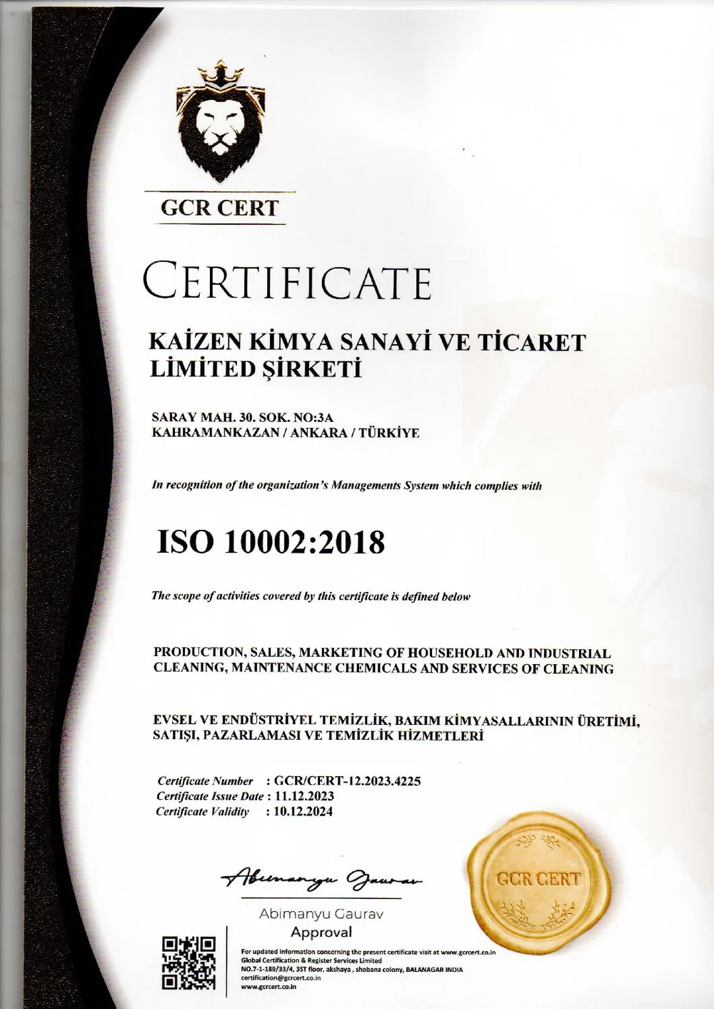 ISO 10002:2018 Müşteri Memnuniyeti Yönetim Sistemi