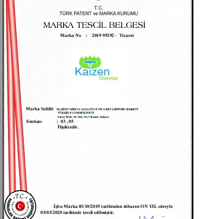 Kaizen Marka Tescil Belgesi